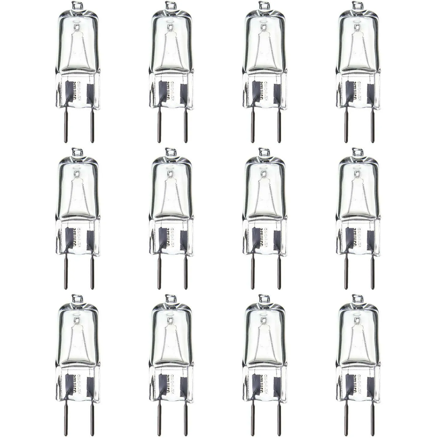 12 Pack Sunlite 35 Watt, Single Ended T3.5, GY8 Bi-Pin Base, Clear