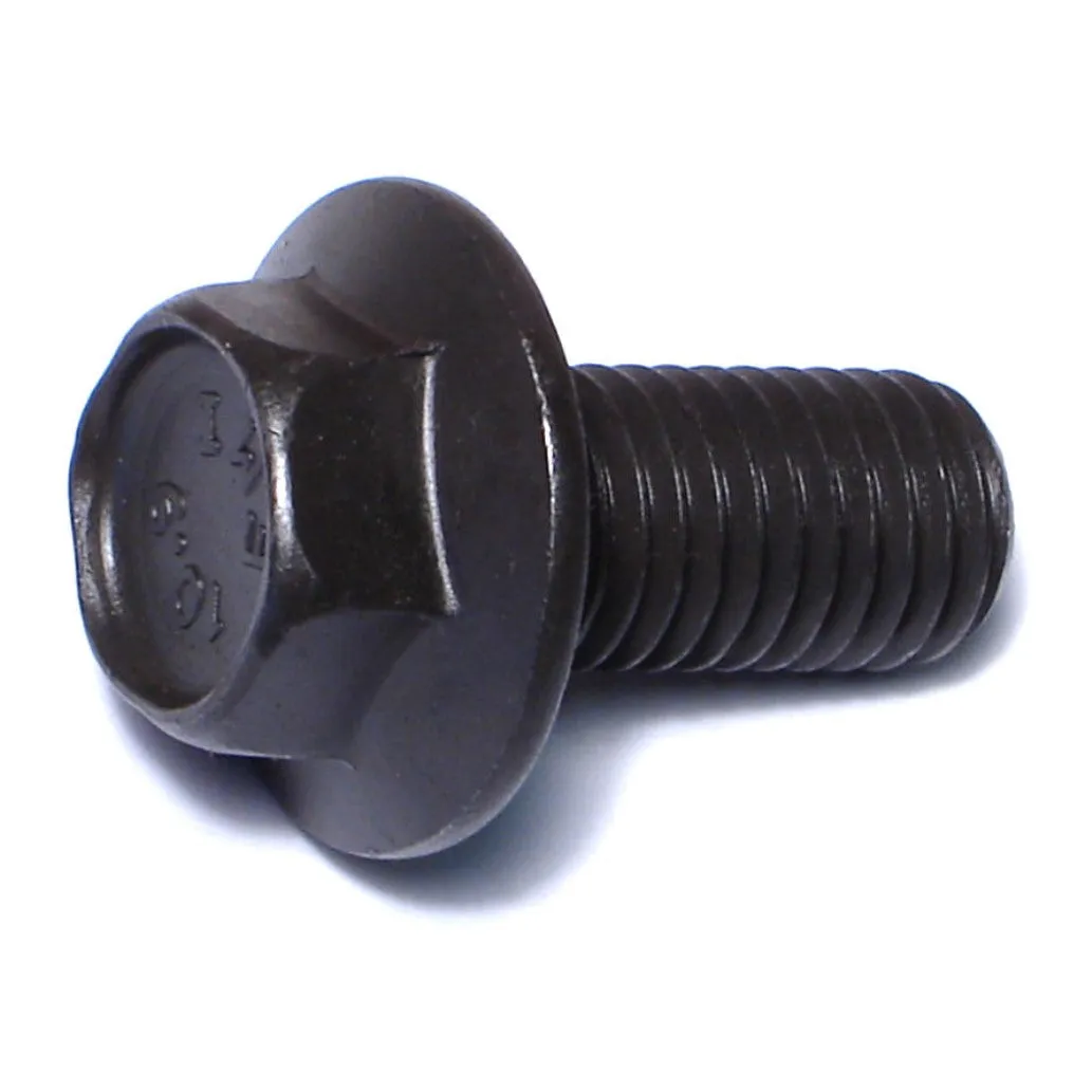 12mm-1.75 x 25mm Black Phosphate Class 10.9 Steel Coarse Thread Hex Washer Head Flange Bolts