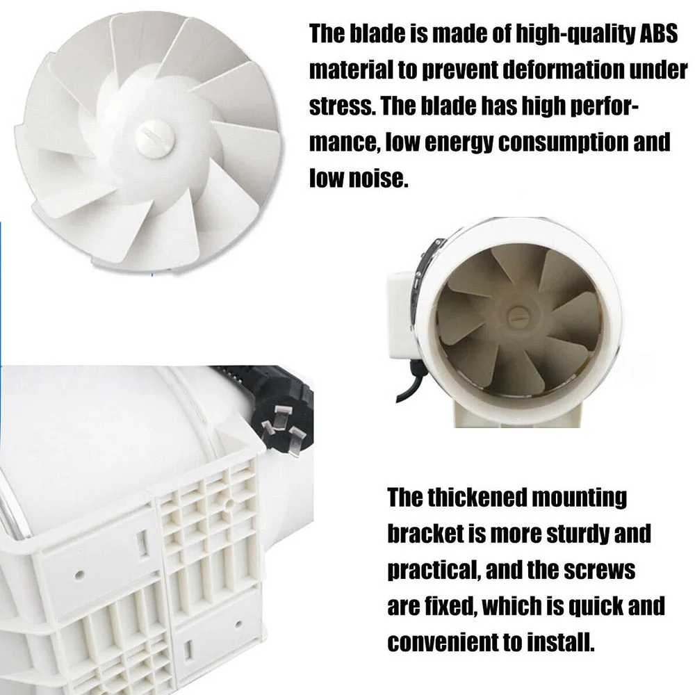 130W ABS 8" Extractor Fan w/ Remote, 2550r/min, 1200m3/h