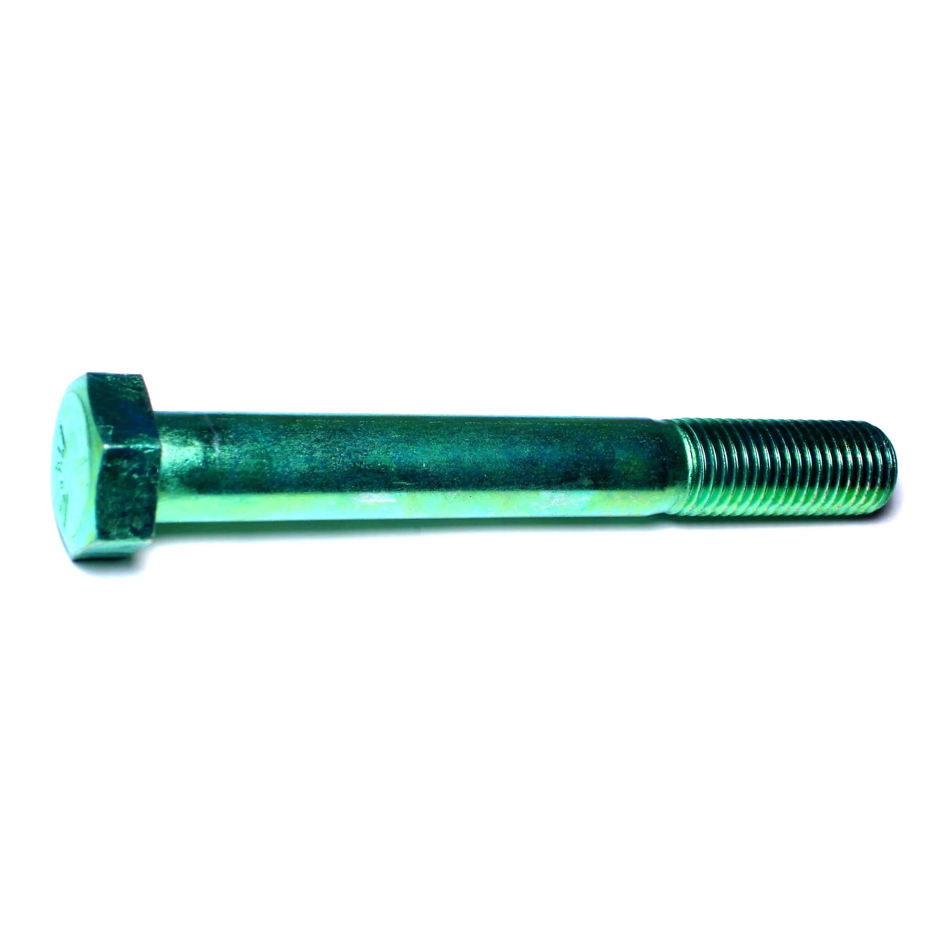 1"-8 x 8" Green Rinsed Zinc Grade 5 Hex Cap Screws (6 pcs.)