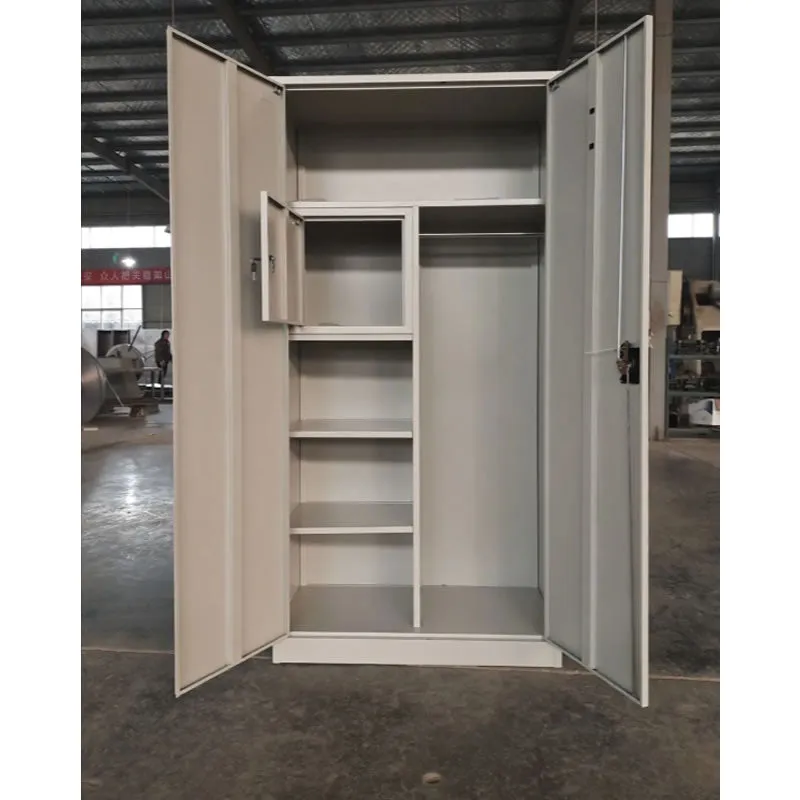 2-Doors 5 Shelves Steel Office File Cabinet With Closet Wardrobe Tgd-2