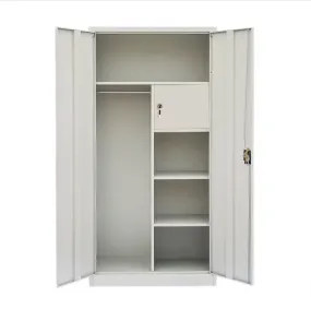 2-Doors 5 Shelves Steel Office File Cabinet With Closet Wardrobe Tgd-2