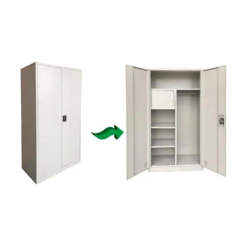 2-Doors 5 Shelves Steel Office File Cabinet With Closet Wardrobe Tgd-2