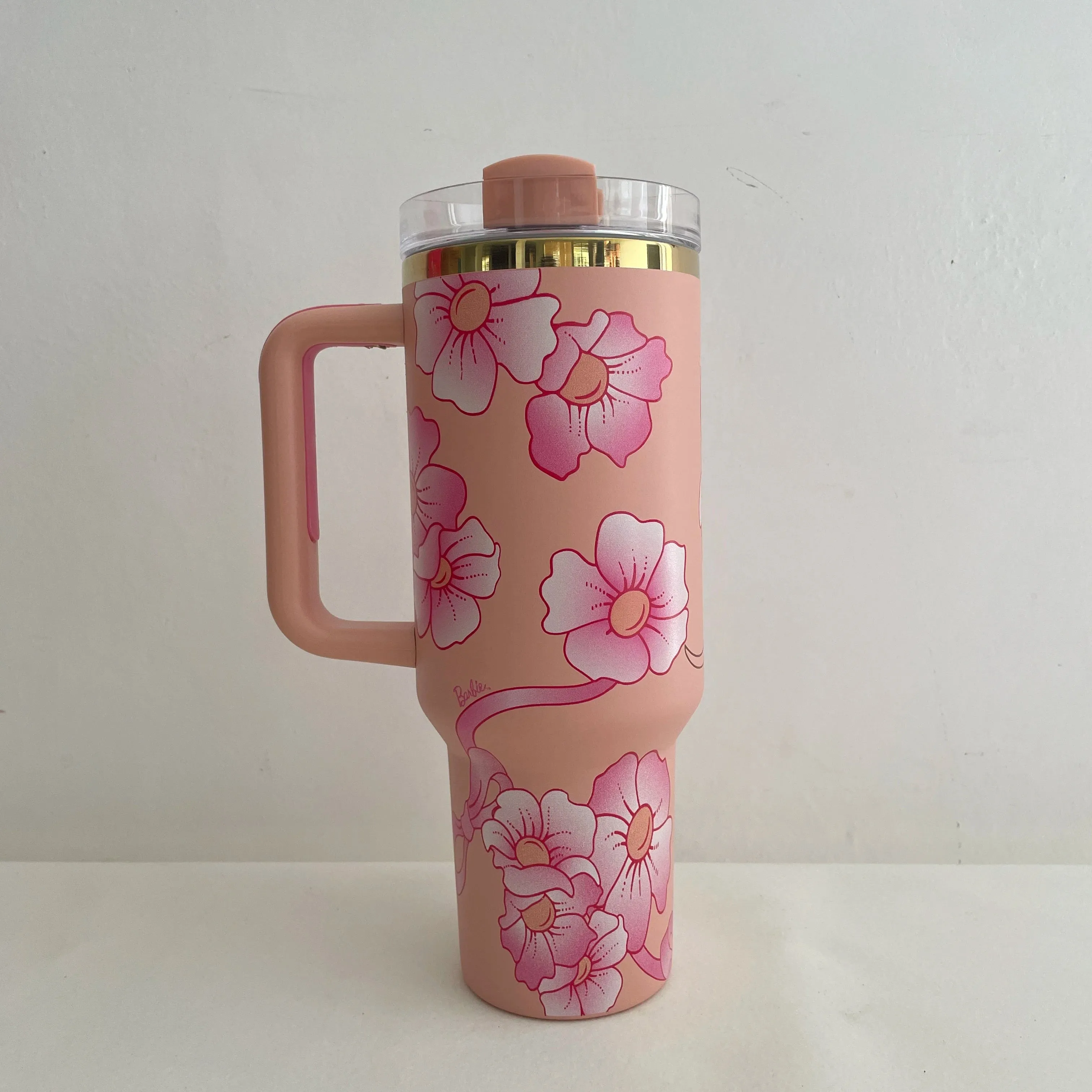 2024 NEW Barbie Handle Straw Lid Stainless Steel 40oz Vacuum Insulated Car Mug Double Wall Hot Ice Travel Mug