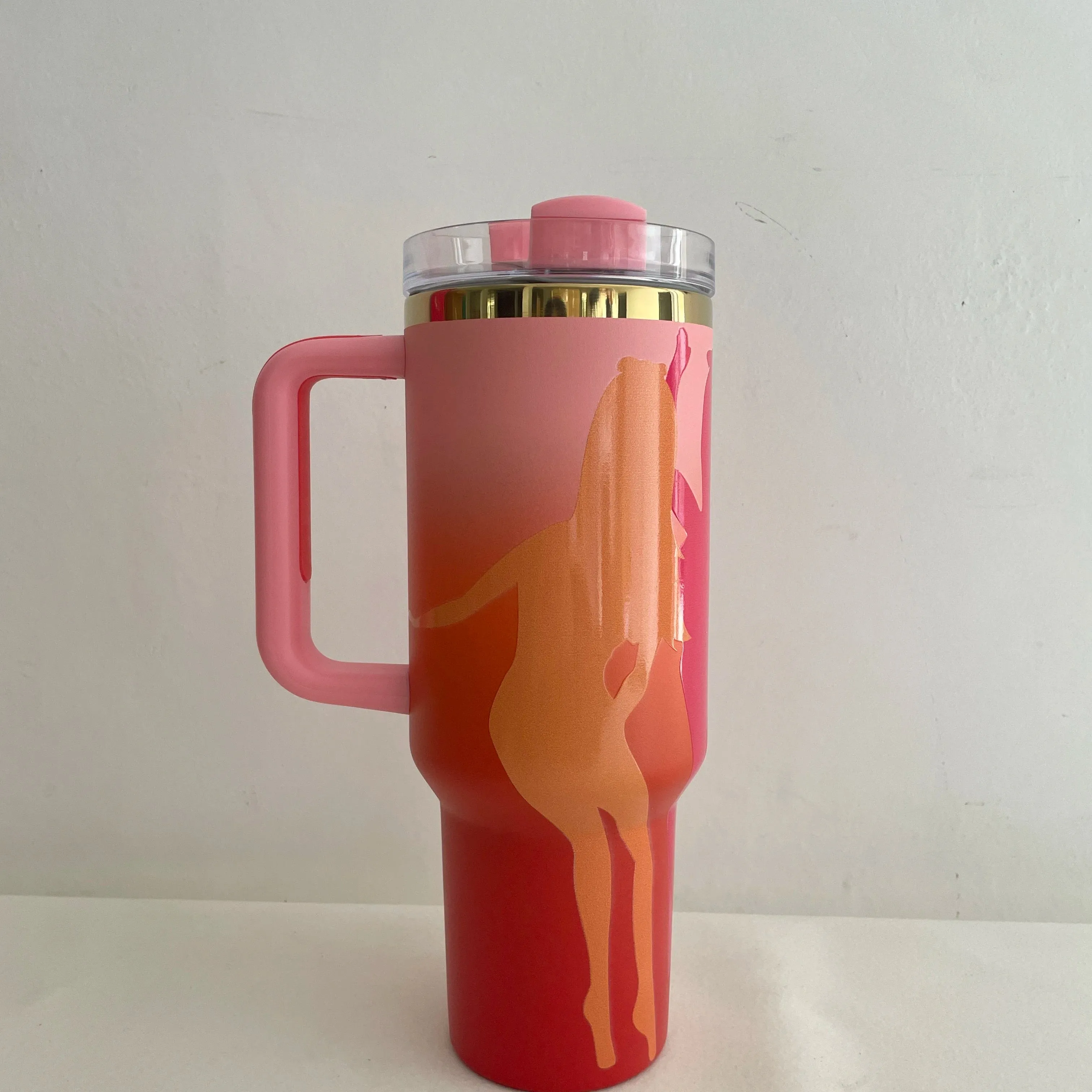 2024 NEW Barbie Handle Straw Lid Stainless Steel 40oz Vacuum Insulated Car Mug Double Wall Hot Ice Travel Mug