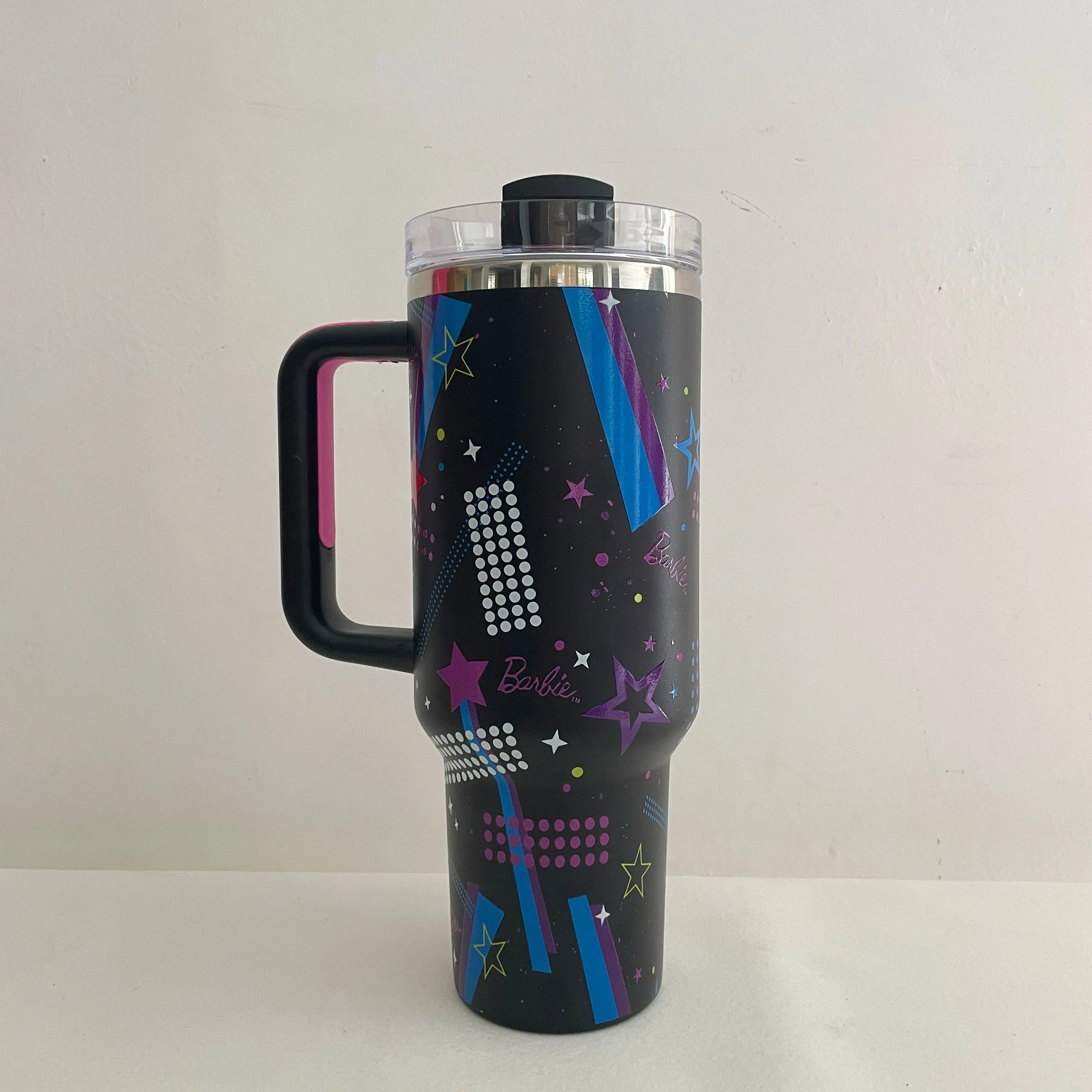 2024 NEW Barbie Handle Straw Lid Stainless Steel 40oz Vacuum Insulated Car Mug Double Wall Hot Ice Travel Mug