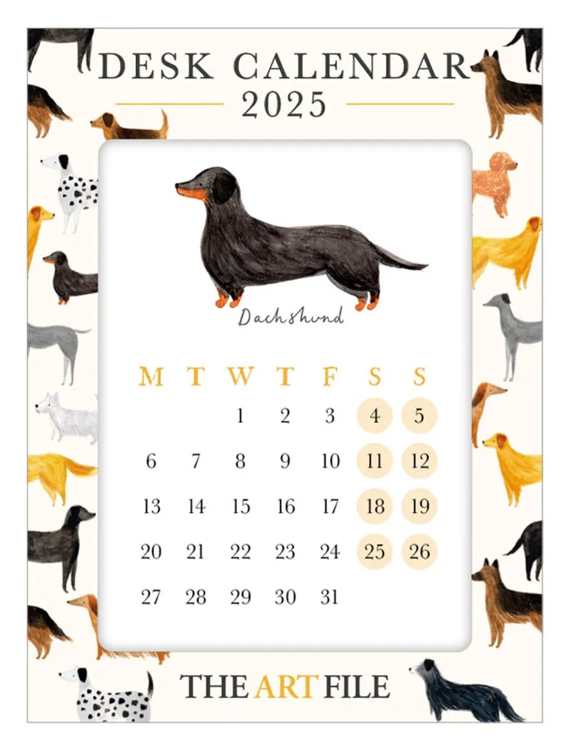 2025 Desk Calendar - Dogs