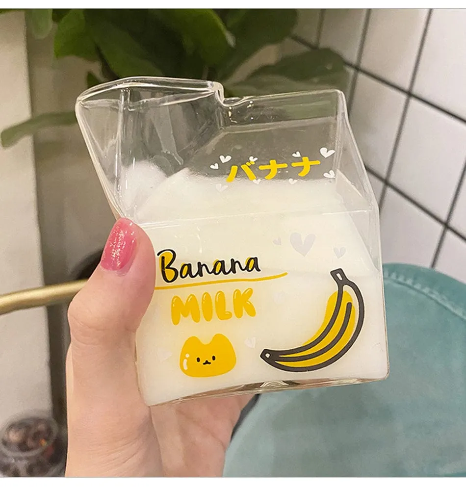 380ml Kawaii Milk Glass Water Cup