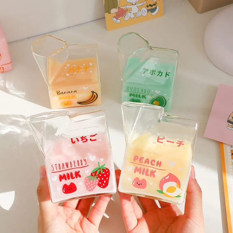 380ml Kawaii Milk Glass Water Cup