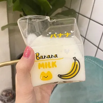 380ml Kawaii Milk Glass Water Cup