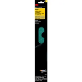 3M™ Green Corps™ File Sheets, 32231, 40 grit, 2-3/4 in x 16 1/2 in, 5 sheets per pack, 10 packs per case