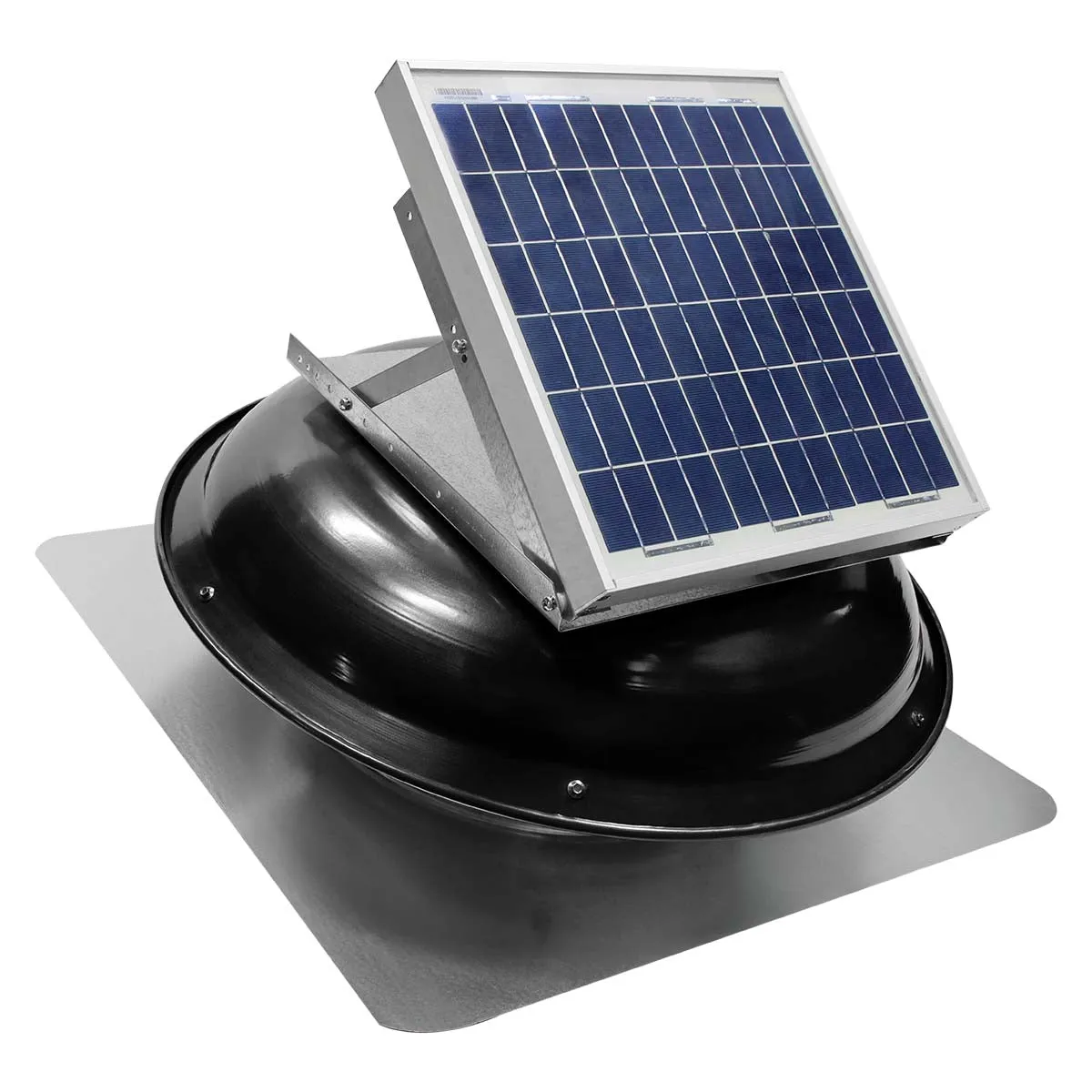 433 CFM Steel Solar Powered Roof Mount Power Attic Ventilators with Mounted Panel