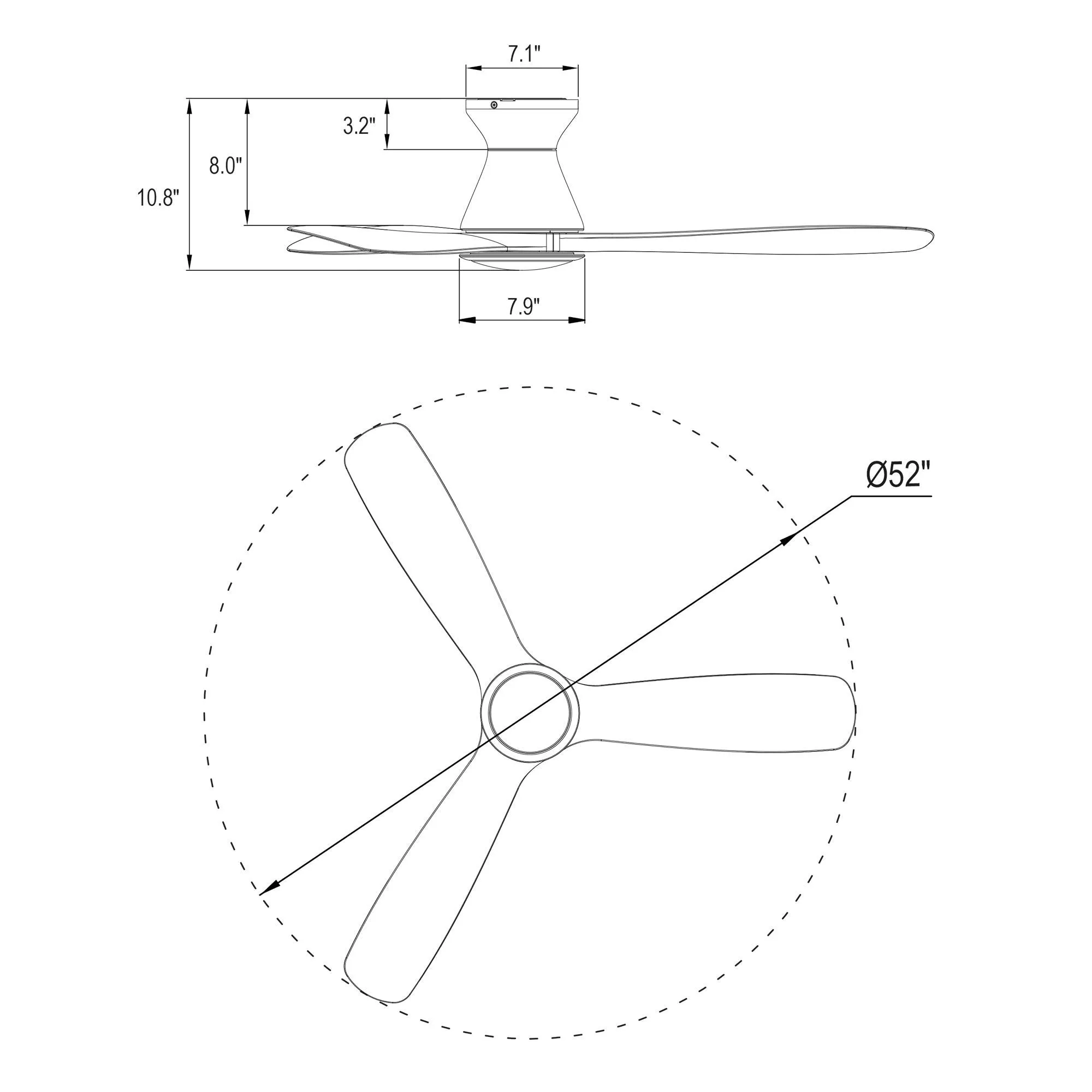 52" Ahmedabad Industrial DC Motor Flush Mount Reversible Ceiling Fan with LED Lighting and Remote Control