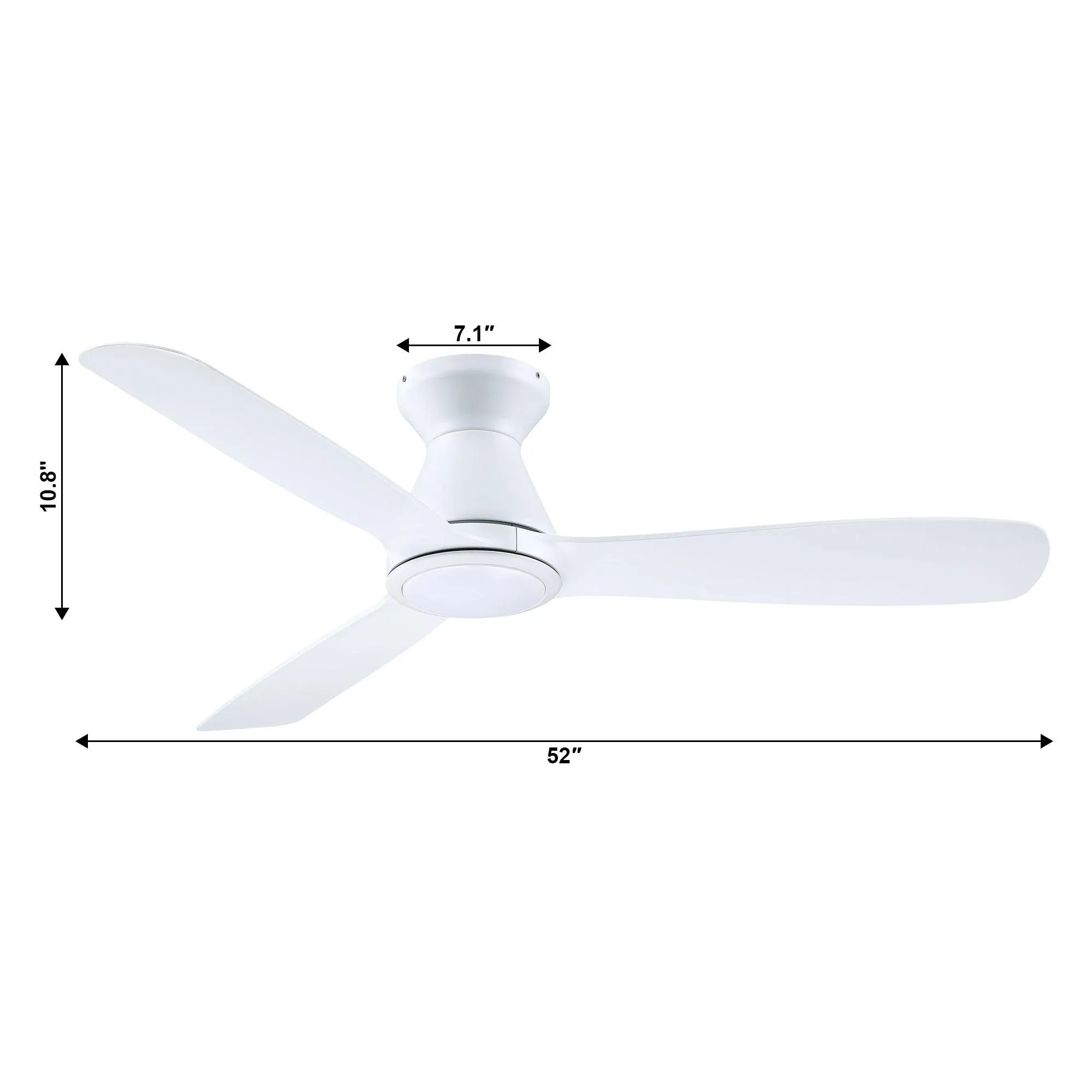 52" Ahmedabad Industrial DC Motor Flush Mount Reversible Ceiling Fan with LED Lighting and Remote Control