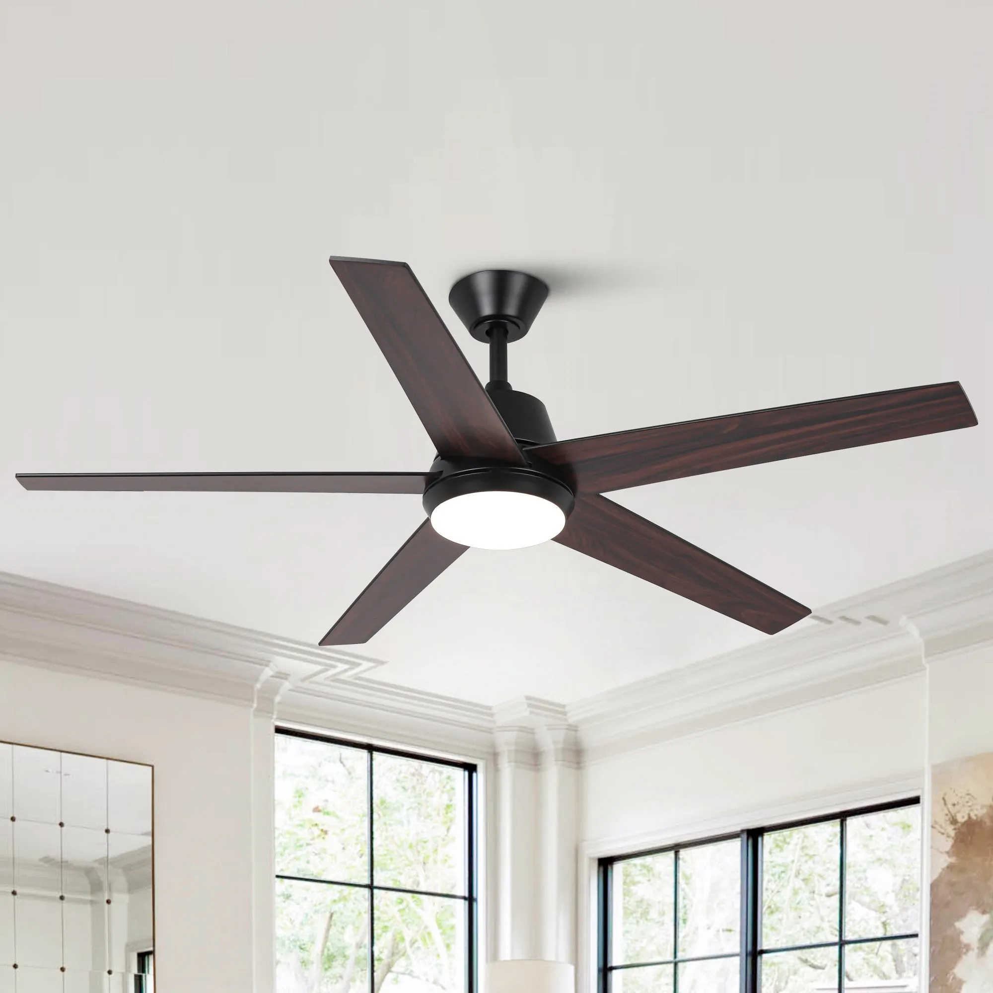 52" Vaczon 5 Blades Ceiling Fan with LED Light and Remote Control