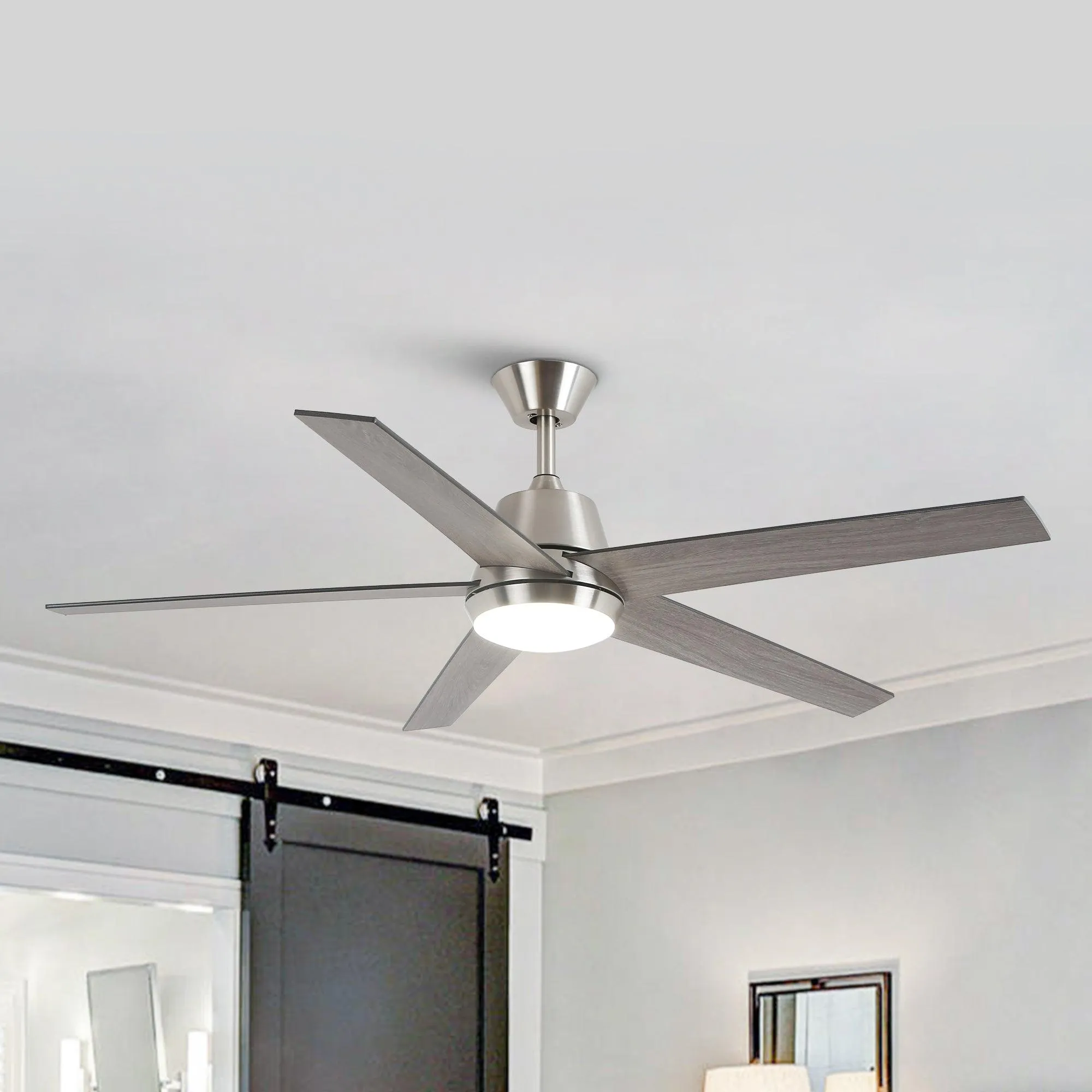 52" Vaczon 5 Blades Ceiling Fan with LED Light and Remote Control