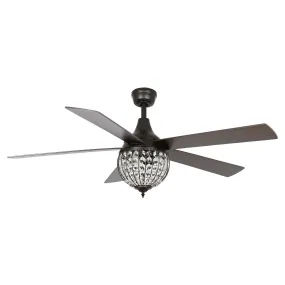 52" Varanasi Traditional Downrod Mount Ceiling Fan with Lighting and Remote Control