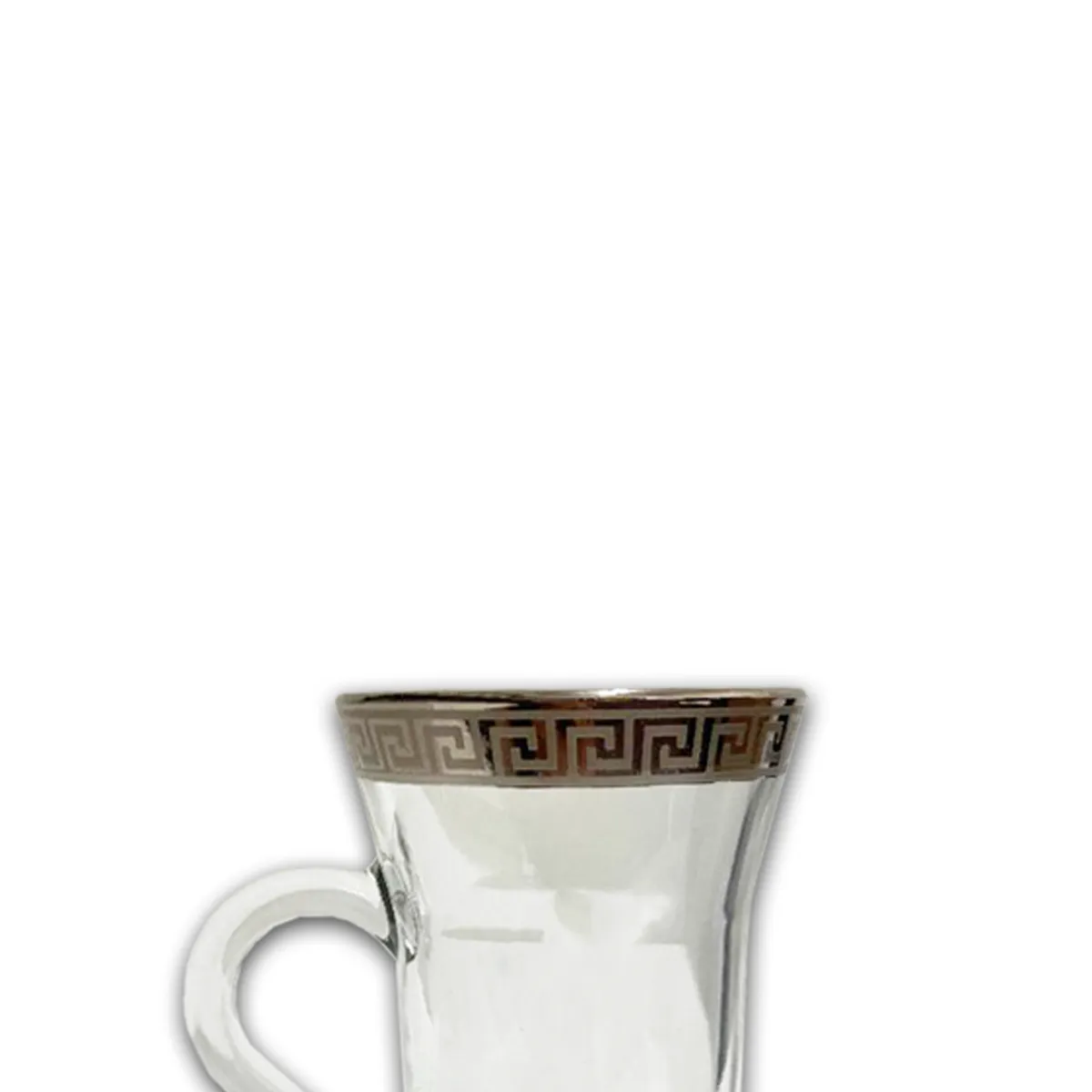 6 PC Silver Versace Inspired Design Glass Cups