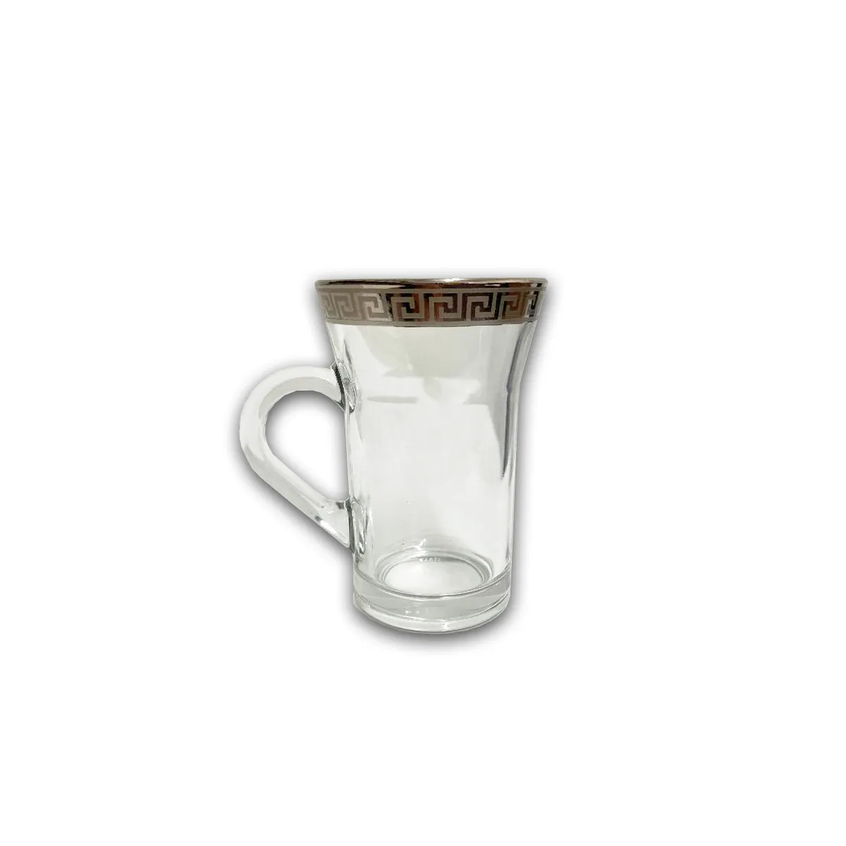 6 PC Silver Versace Inspired Design Glass Cups