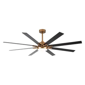 65" Balachandran Industrial DC Motor Downrod Mount Ceiling Fan with LED Lighting and Remote Control