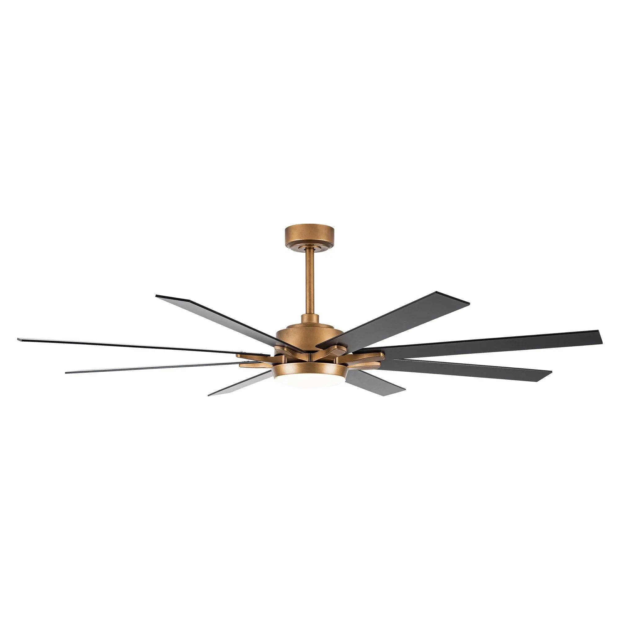 65" Balachandran Industrial DC Motor Downrod Mount Ceiling Fan with LED Lighting and Remote Control