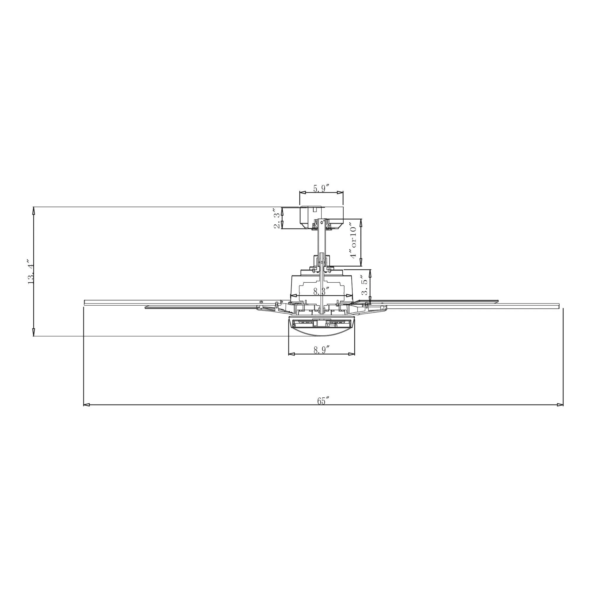 65" Balachandran Industrial DC Motor Downrod Mount Ceiling Fan with LED Lighting and Remote Control