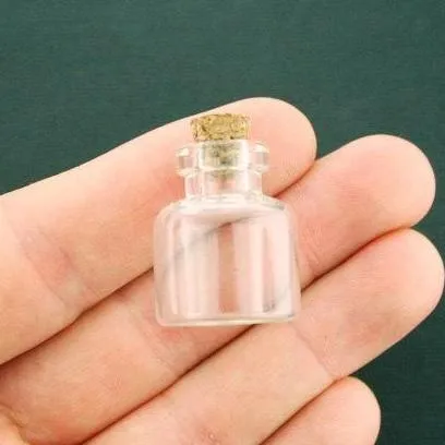 8 Wish Bottle Glass Charms - Z023