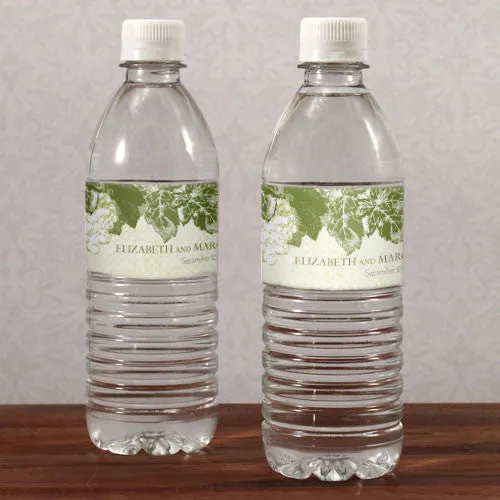 A Wine Romance Water Bottle Label Willow Green