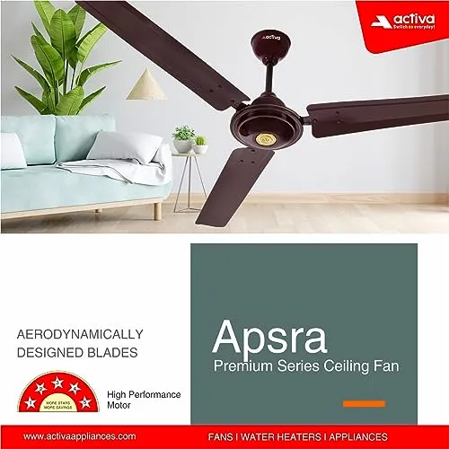 ACTIVA 1200 MM HIGH Speed BEE Approved Apsra Brown Ceiling Fan Pack of 2 with 2 Years Warranty