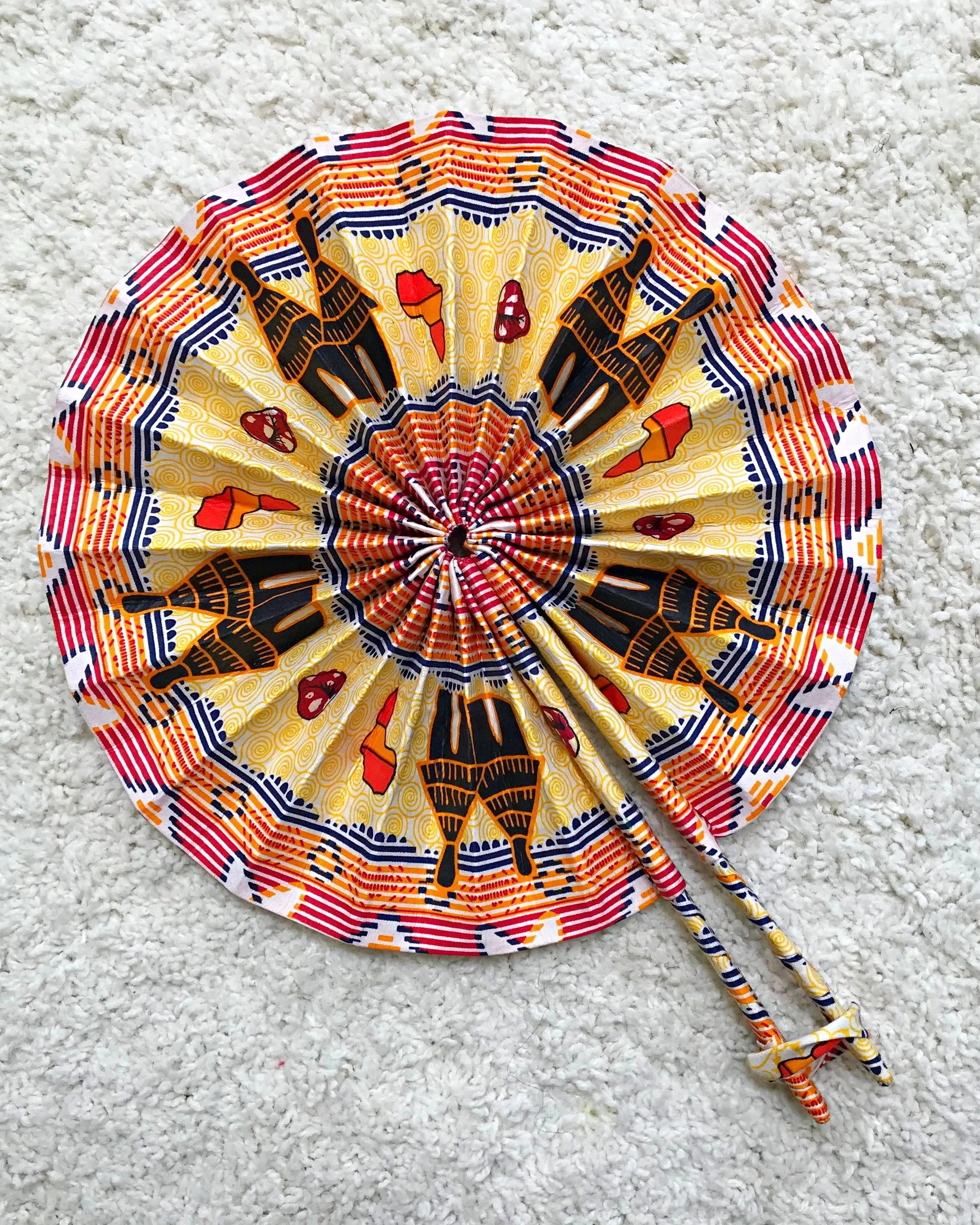 African Print Handheld Foldable Fan