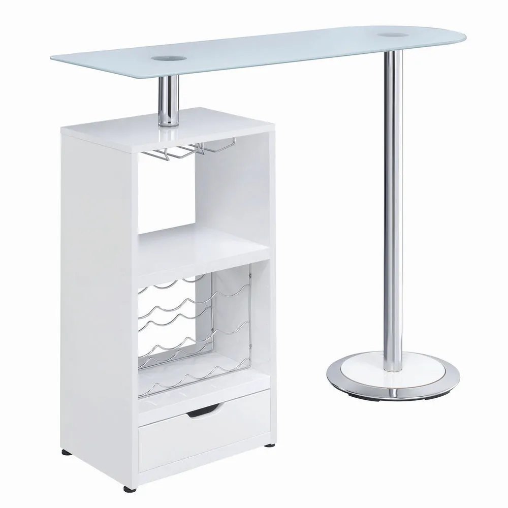 Alessia Contemporary Glossy White Wood Bar Unit