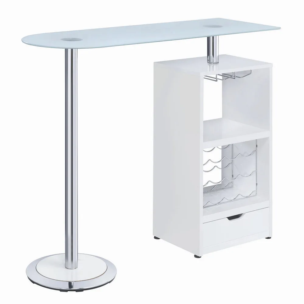 Alessia Contemporary Glossy White Wood Bar Unit