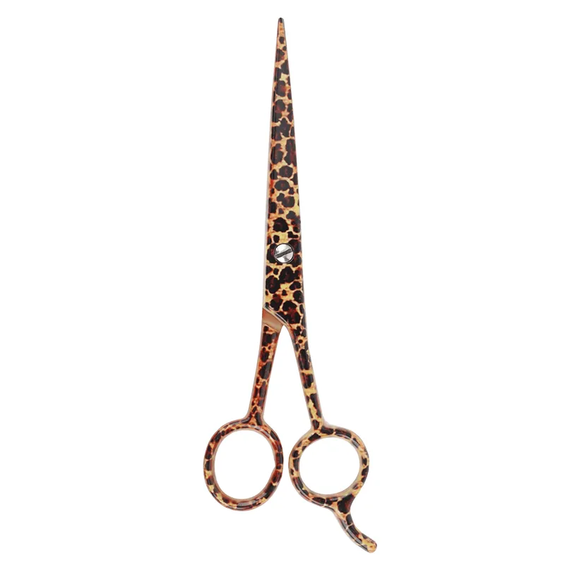 Annie Stainless Steel Straight Hair Shears 6.5 Inch Leopard Pattern