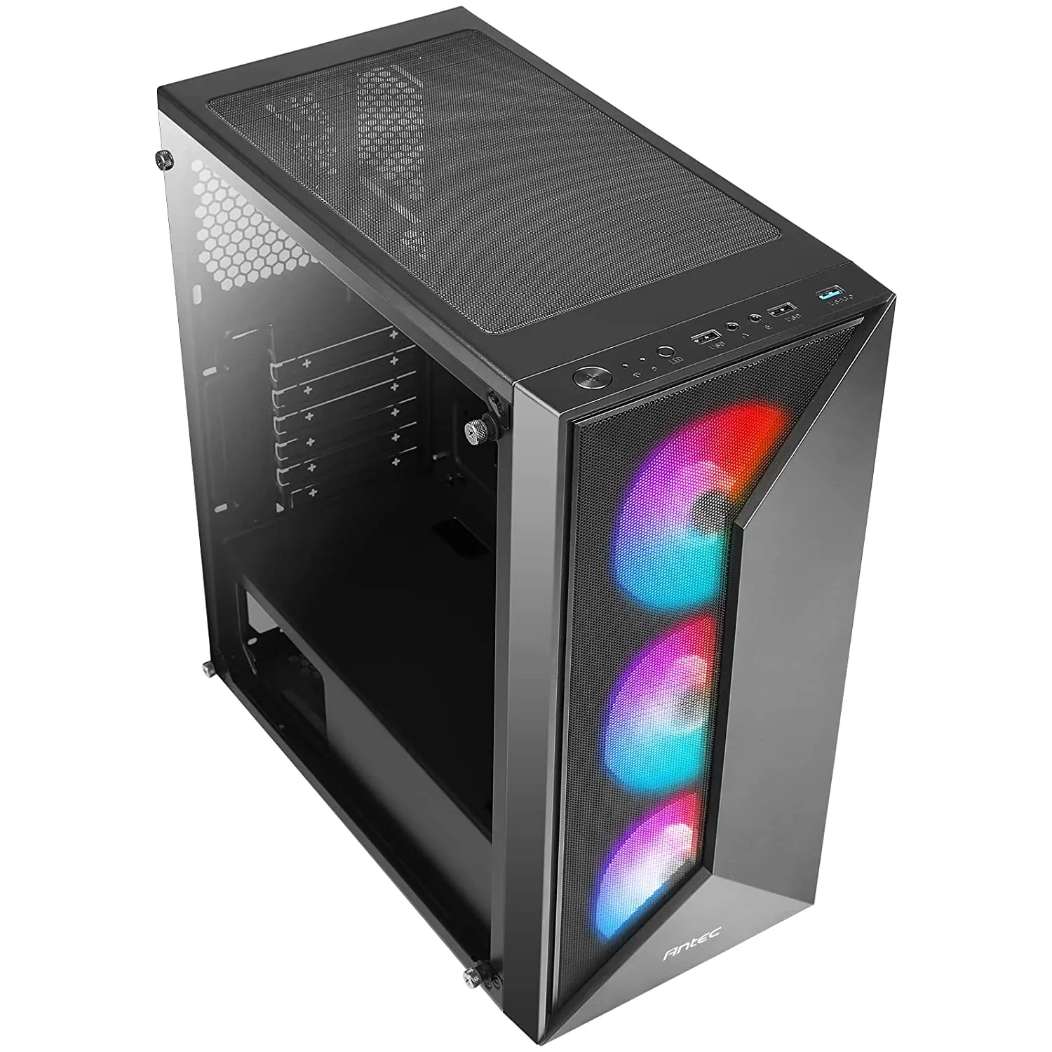 Antec NX320 Mid Tower Gaming Cabinet Computer Case Support ATX, M-ATX, ITX  3 x 120mm ARGB Fans in Front