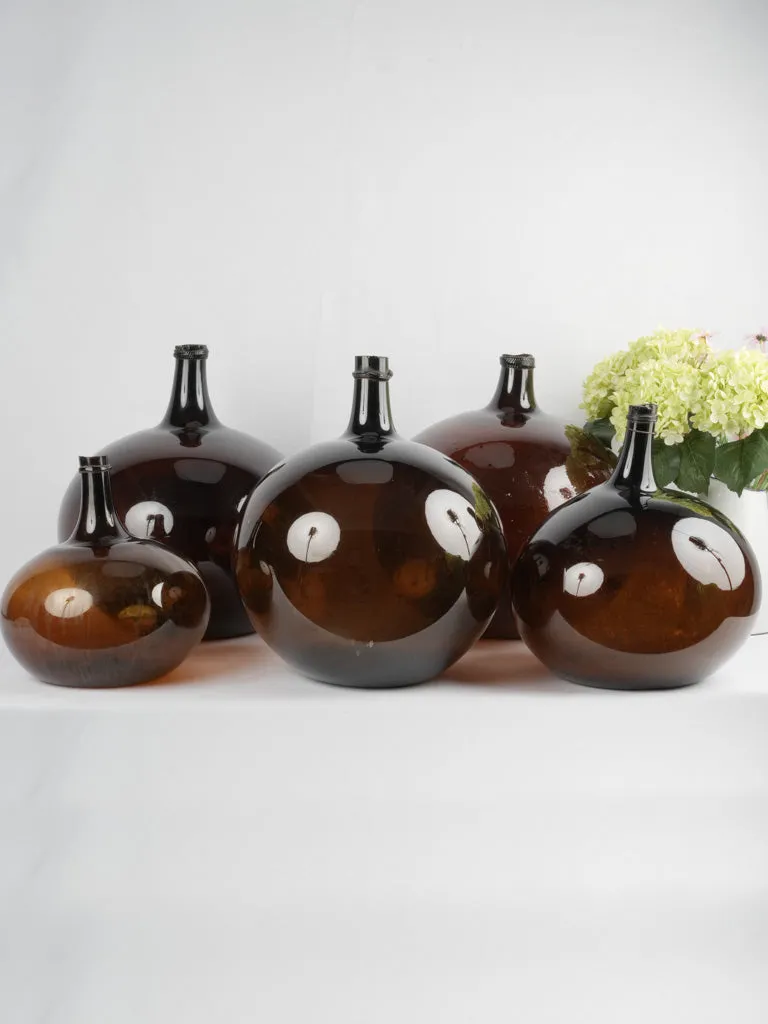 Antique French Dark Brown Demijohn 17¾"