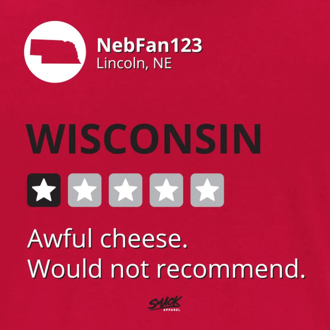 Awful Cheese (Anti-Wisconsin) T-Shirt for Nebraska College Fans (SM-5XL)