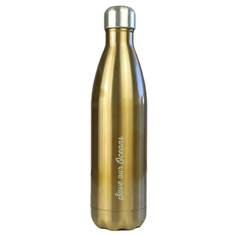 BBBYO Stainless Steel Water Bottle with Cover 750ml - Gold Spiral