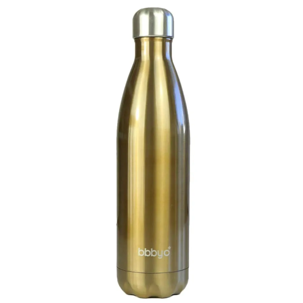 BBBYO Stainless Steel Water Bottle with Cover 750ml - Gold Spiral