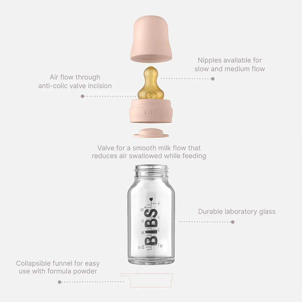 BIBS Baby Glass Bottle Complete Set 110ml | Cloud