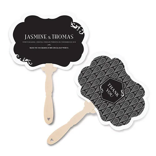 Black and Gold Opulence Personalized Hand Fan