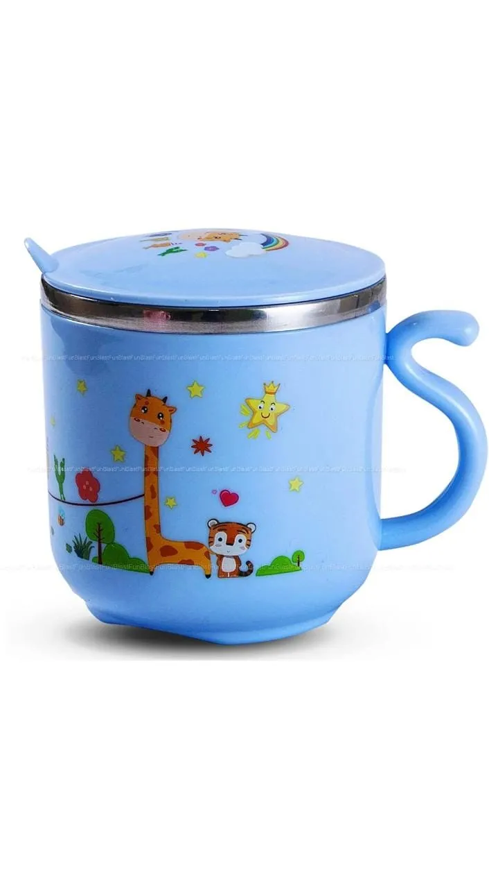 Cartoon Print Stainless Steel Double Wall Vacuum Insulated Cup – 270 ML (Random design)