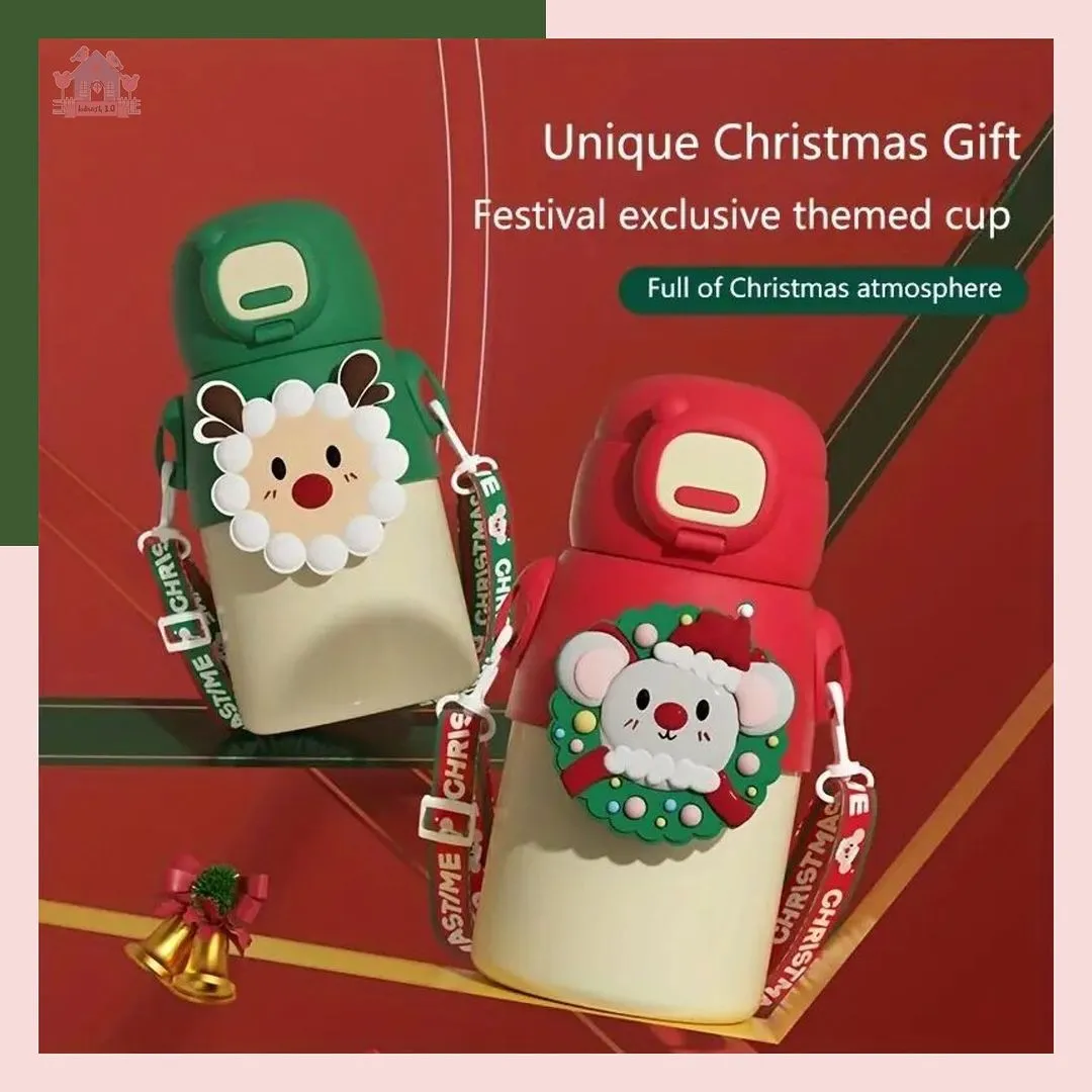 Christmas Theme Water Bottle With Lock Feature (500ml)