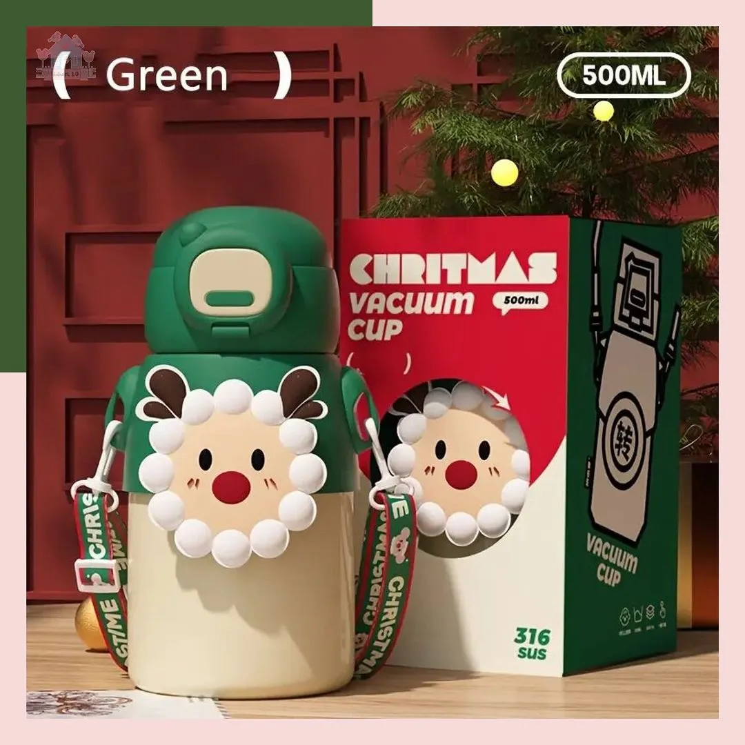 Christmas Theme Water Bottle With Lock Feature (500ml)