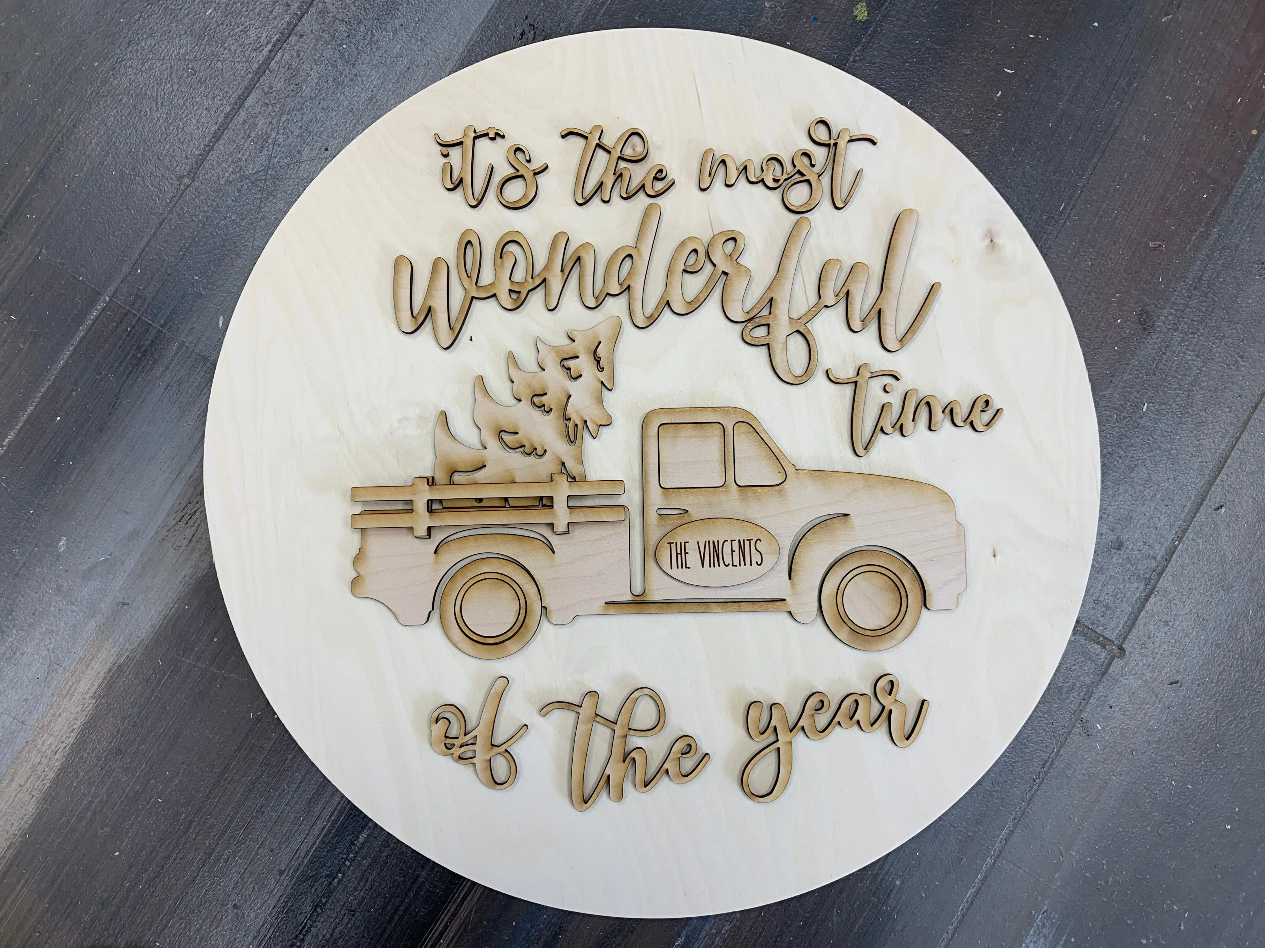 Christmas Truck: It's a Wonderful Life 12" and 18" Round DIGITAL FILE