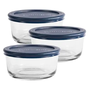 Classic Glass Food Storage  6 Set Blue