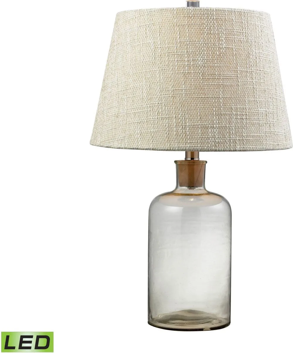 Clear Glass Bottle Led Table Lamp With Cork Neck