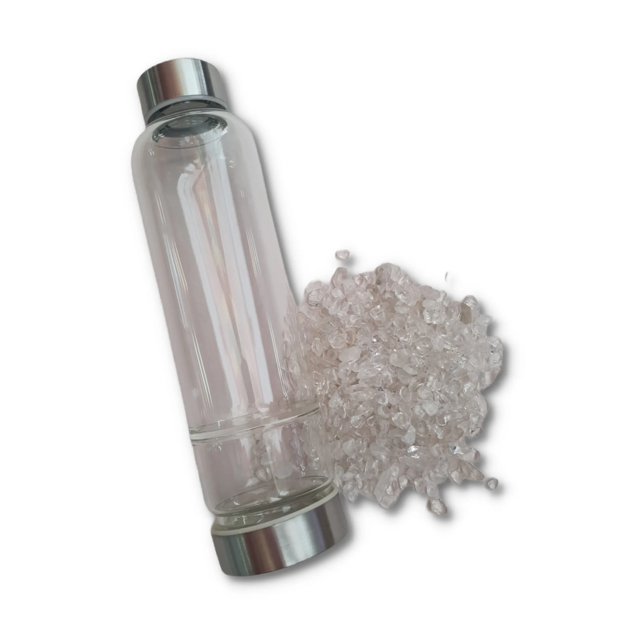 Clear Quartz Crystal Water Bottle