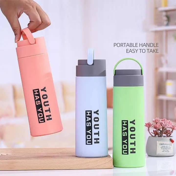 Colorful 450ml Glass Water Bottle with Lid, Rope, and Protective Silicone Sleeve – Eco-Friendly & Stylish