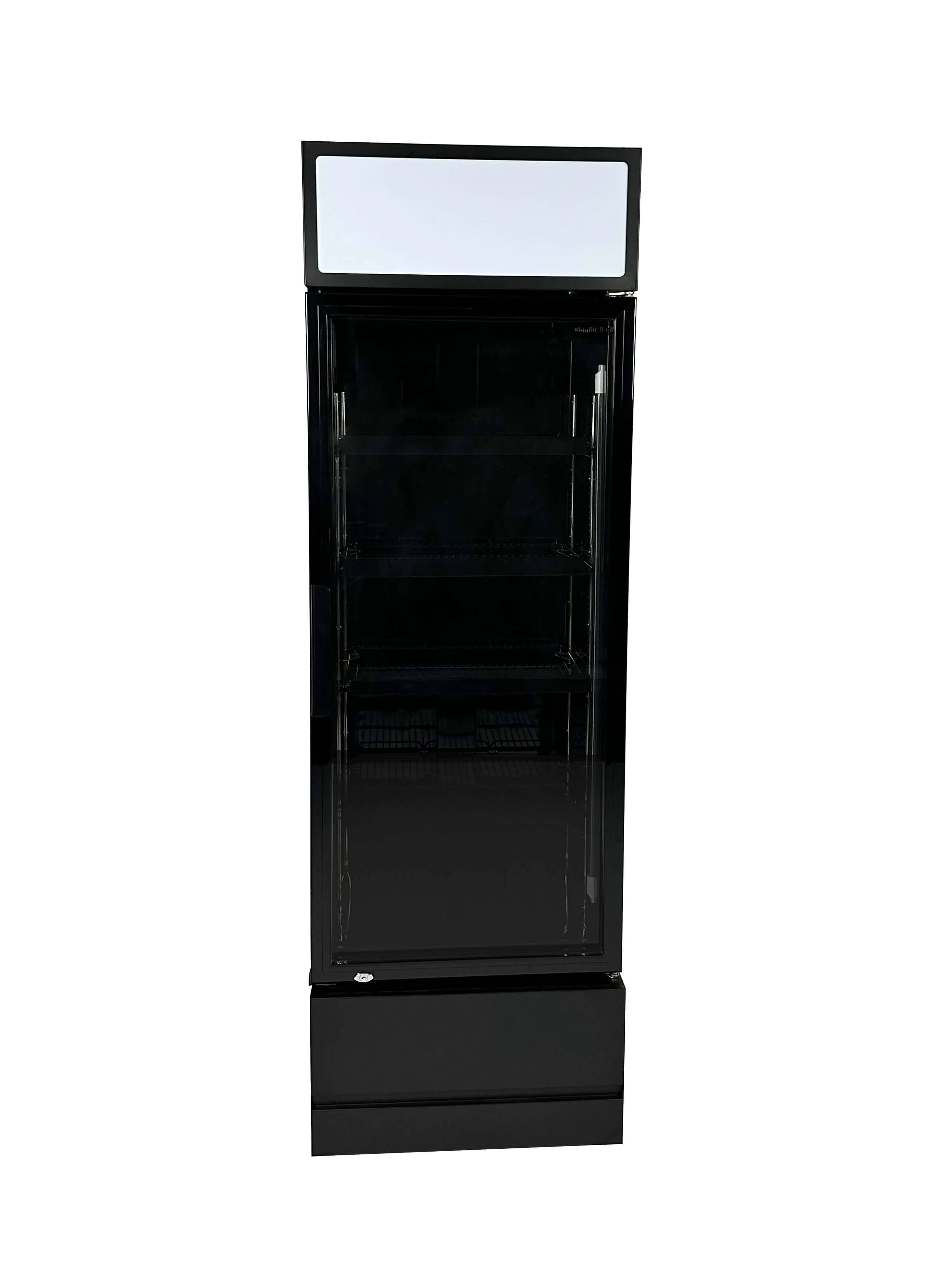 Combisteel Single Hinged Glass Door Bottle Fridge Merchandiser Black 360Ltr - 7455.2104