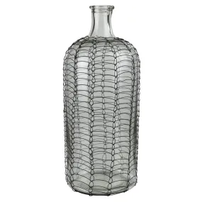 Conde Glass Bottle, Woven Wire - Sm